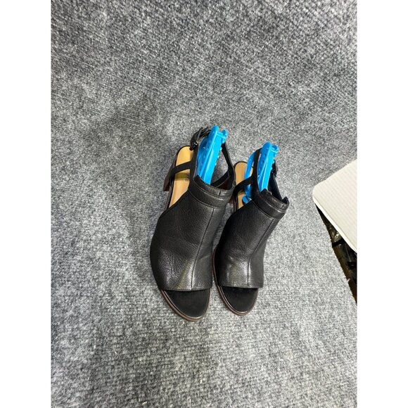 Franco Sarto Harlet Women’s 9M Heels Black Leather Open-Toe Slingback - Picture 15 of 16